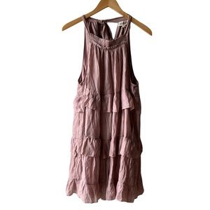 NWT Listicle Mauve Tiered Ruffle Sleeveless Mini Dress, Size: Large